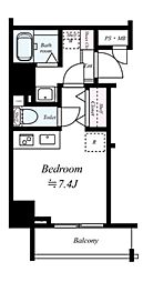 クレヴィスタ戸越銀座 7階ワンルームの間取り