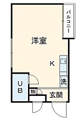 メインステージ経堂第二 3階ワンルームの間取り