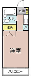ステーションヴィラ鶴ヶ島 ワンルームの間取図画像