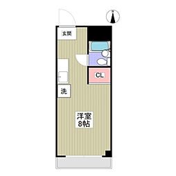 グランドール横倉 ワンルームの間取図画像