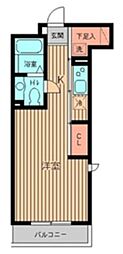 プロスペクト初台 2階ワンルームの間取り