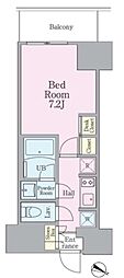リビオメゾン南砂町 1Kの間取図画像