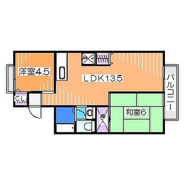 セジュール百舌鳥 ｜大阪府堺市北区百舌鳥西之町２丁(賃貸アパート2LDK・1階・50.00㎡)の写真 その2