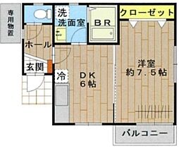 エスポワール 1DKの間取図画像