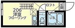 ユナイト保土ヶ谷テアトロ・グレーコ ワンルームの間取図画像