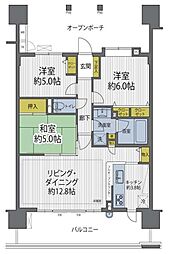 東京アクアガーデン 12階3LDKの間取り