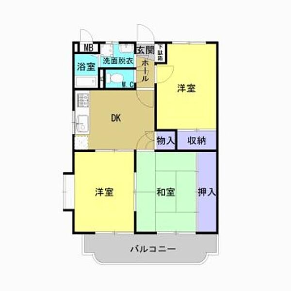 ＷｏｏｄｙＨｏｕｓｅ 301｜愛媛県松山市余戸西４丁目(賃貸マンション3DK・3階・56.85㎡)の写真 その2