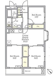 メゾンカルム中落合Ｓｏｕｔｈ 1階3LDKの間取り