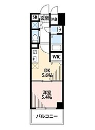 イルマーレ博多 1DKの間取図画像