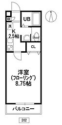 ピエ・デ・トロンシェ 1Kの間取図画像
