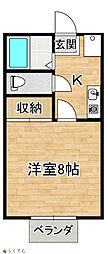 アルティームD 1Kの間取図画像