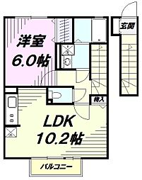 オルデ 2階1LDKの間取り