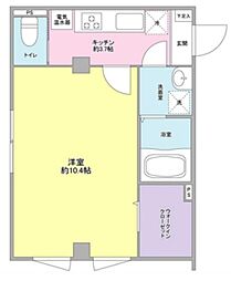 セレーノ武田 5階1Kの間取り