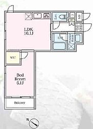 メゾンドエム初台 2階1LDKの間取り