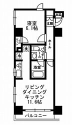 レジディア月島3 1LDKの間取図画像
