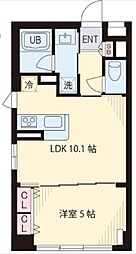 MiaCasa196 1LDKの間取図画像