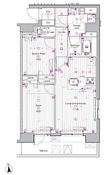 プレミアムキューブ上野 13階1SLDKの間取り