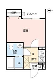 朝霞市三原3丁目アパート 1Kの間取図画像