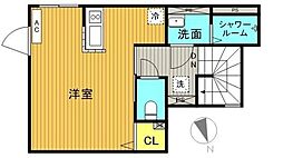 リブ・フォース 2階ワンルームの間取り