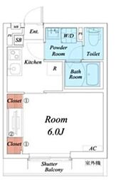 JR総武線 新小岩駅 徒歩7分の賃貸マンション 3階1Kの間取り