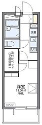 レオパレスエクスプレッシブ 2階1Kの間取り