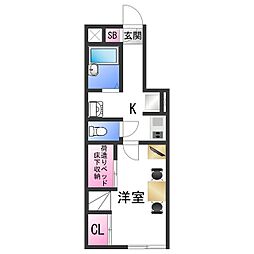 JR紀勢本線 黒江駅 徒歩22分の賃貸アパート 1階1Kの間取り