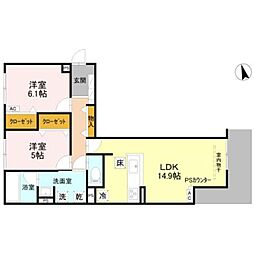 Reve 2LDKの間取図画像