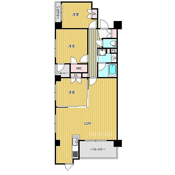 アーバンパーク船堀 310｜東京都江戸川区松江５丁目(賃貸マンション3LDK・3階・78.08㎡)の写真 その2