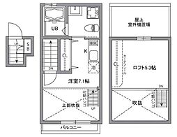 CASEBRICS自由ヶ丘 1Kの間取図画像