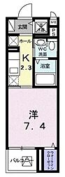 スウィートバジル 1Kの間取図画像