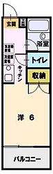 クレールシャトー湘南 1Kの間取図画像
