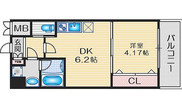 プレジオ江坂II ｜大阪府吹田市南吹田５丁目(賃貸マンション1DK・10階・27.72㎡)の写真 その2