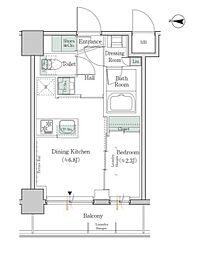 ONEROOFRESIDENCE錦糸町 1DKの間取図画像