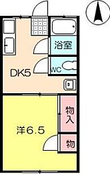 ハイツグリーンパーク 1階1DKの間取り