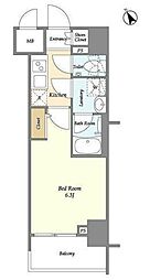 ディームス品川南 2階1Kの間取り