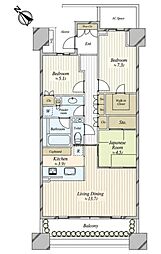 パークハウス清澄白河リバーサイド 3LDKの間取図画像