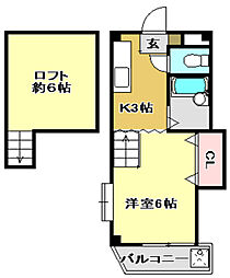 しおやハイツ 1Kの間取図画像