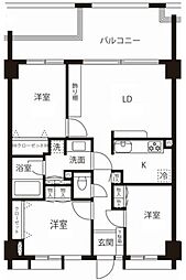 パティオス2番街 3階3LDKの間取り