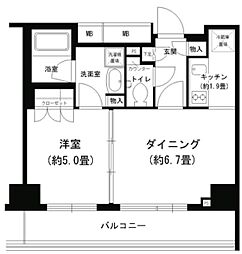 PORTO PARTIRE YOKOHAMA 7階1DKの間取り