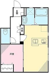 メープルツリーハウス 1階1LDKの間取り