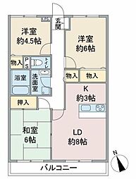 コート・グランディア西新井 2階3LDKの間取り