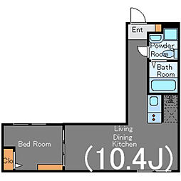 ジェムストーン東大井 1階1LDKの間取り
