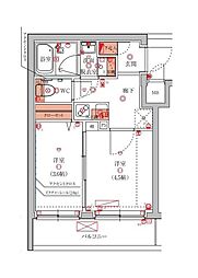 ハーモニーレジデンス池袋ウエスト 4階2Kの間取り