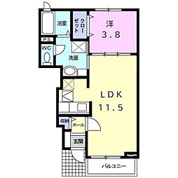 レクエルド1 1LDKの間取図画像