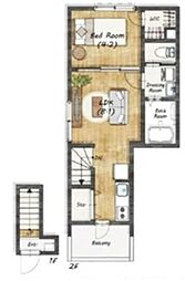 RIKU新中野 1LDKの間取図画像
