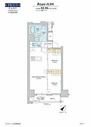 プラウドフラット日本橋馬喰町 2LDKの間取図画像