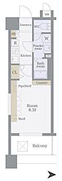 エスコート芝浦EAST 1Kの間取図画像