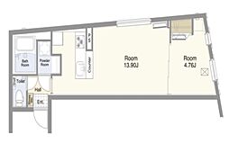 ザ・シティレジデンス目黒本町 4階1LDKの間取り