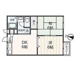 コーポみゆき 1階2DKの間取り