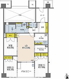 コスモフォーラム武蔵小金井 11階3SLDKの間取り
